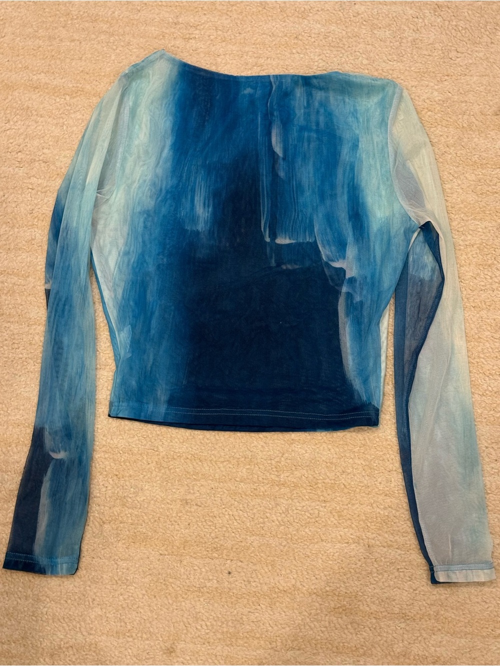 Blue Tie-Dye Long Sleeve Women’s Top